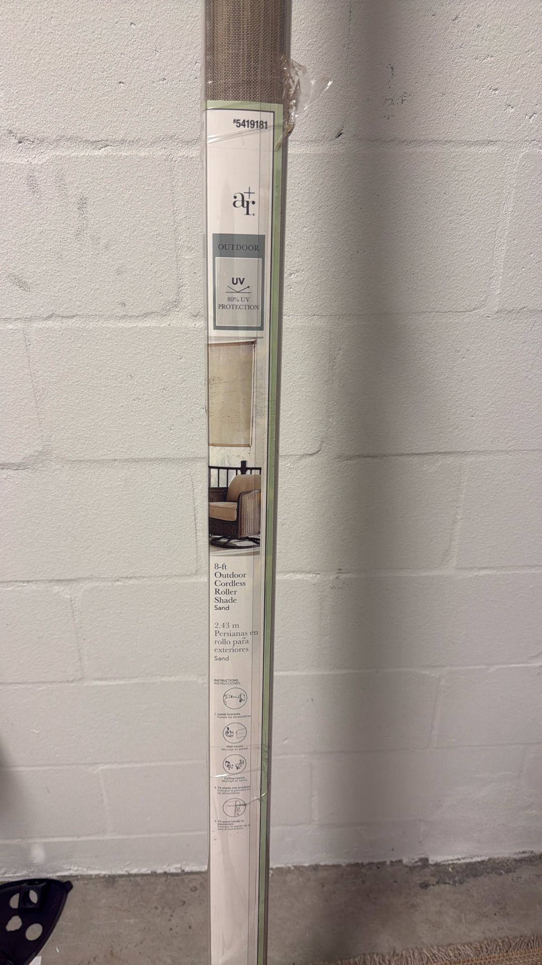 8 Ft Outdoor Cordless Roller Shade Sand