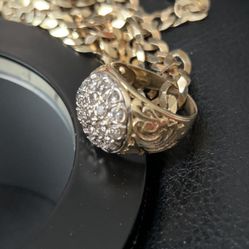 1 .9 Carats 14 Karat Gold Man Diamond Ring
