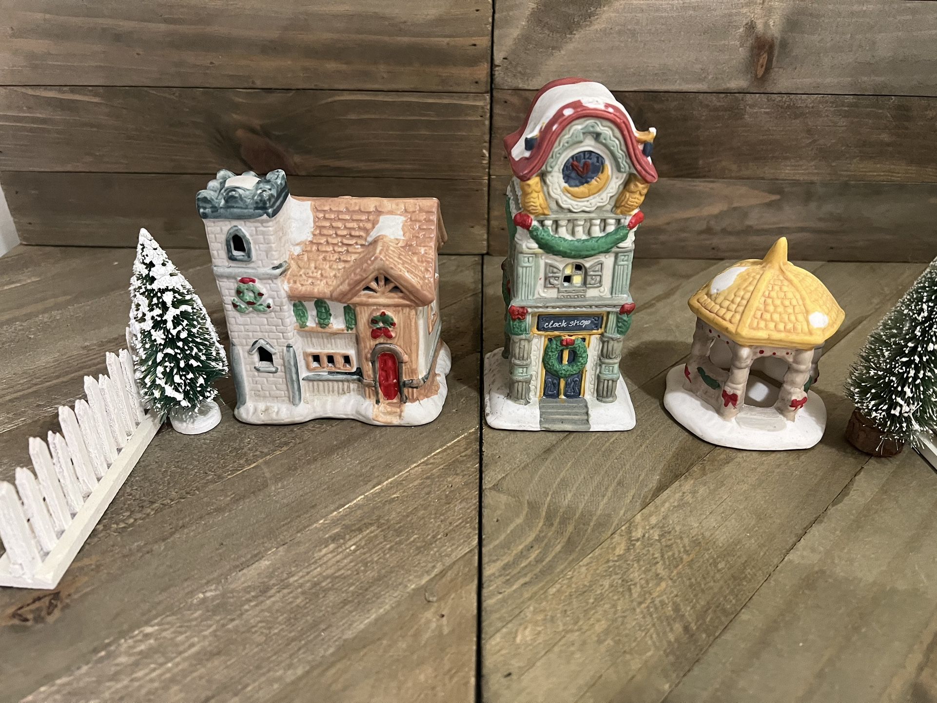 porcelain christmas village pieces