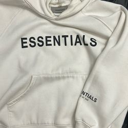White Essentials Fear of God Small Hoodie
