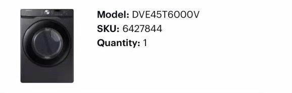 Samsung DVE45T6000V Electric Dryer