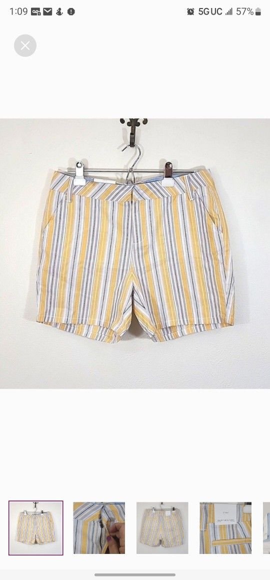 Marc New York Andrew Marc Striped Shorts NWT sz 6