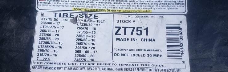 Tire Chains / Snow Wires (3 Different One New)