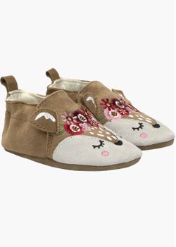 Robeez® Josephine Embroidered Fawn Crib Shoe (Walker)