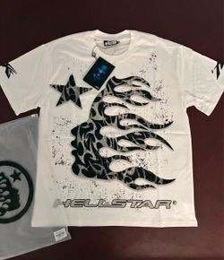 Hellstar White / Black Graphic T-Shirt – Size Small