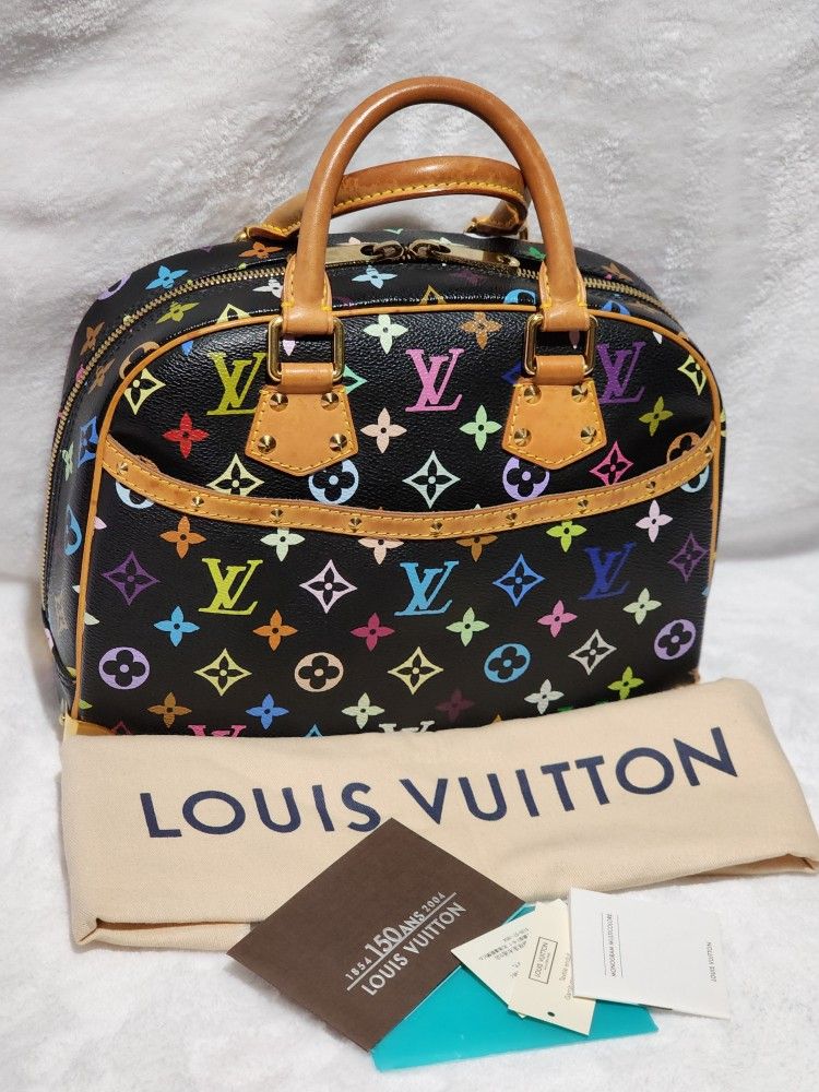 Authentic Louis Vuitton Black Multicolor Trouville