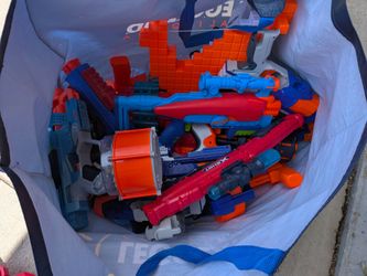 Collection of Nerf guns and non-Nerf brand dart guns