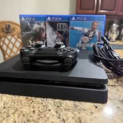 Sony PlayStation 4 slim 1TB Console - Black (PS4 slim) con 3 juegos y el control