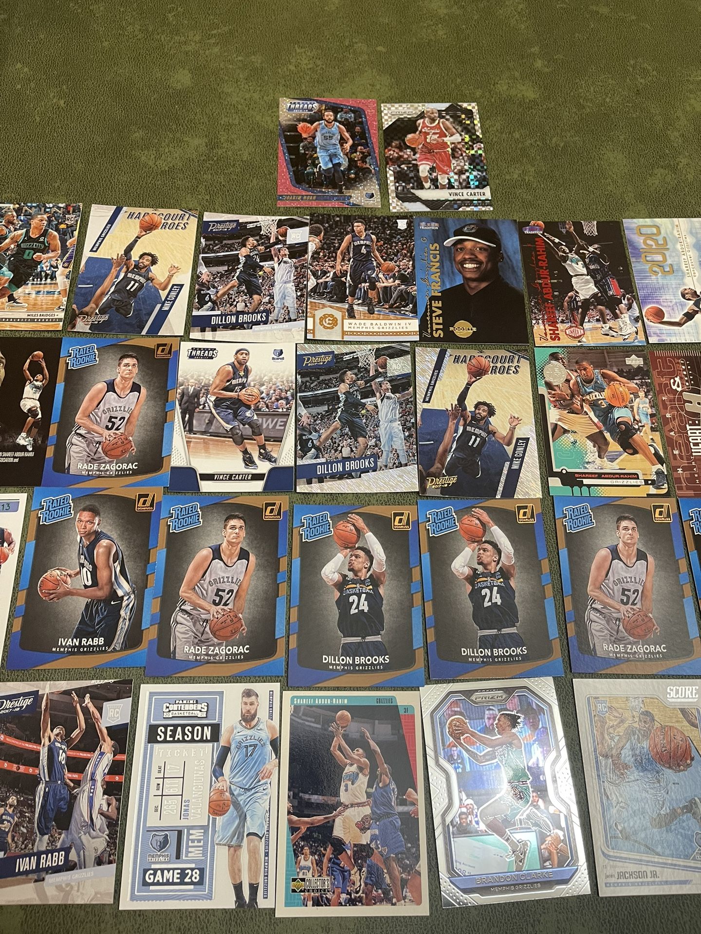 Lot of 30 Grizzlies Basketball Cards Stars-Inserts-Rookies