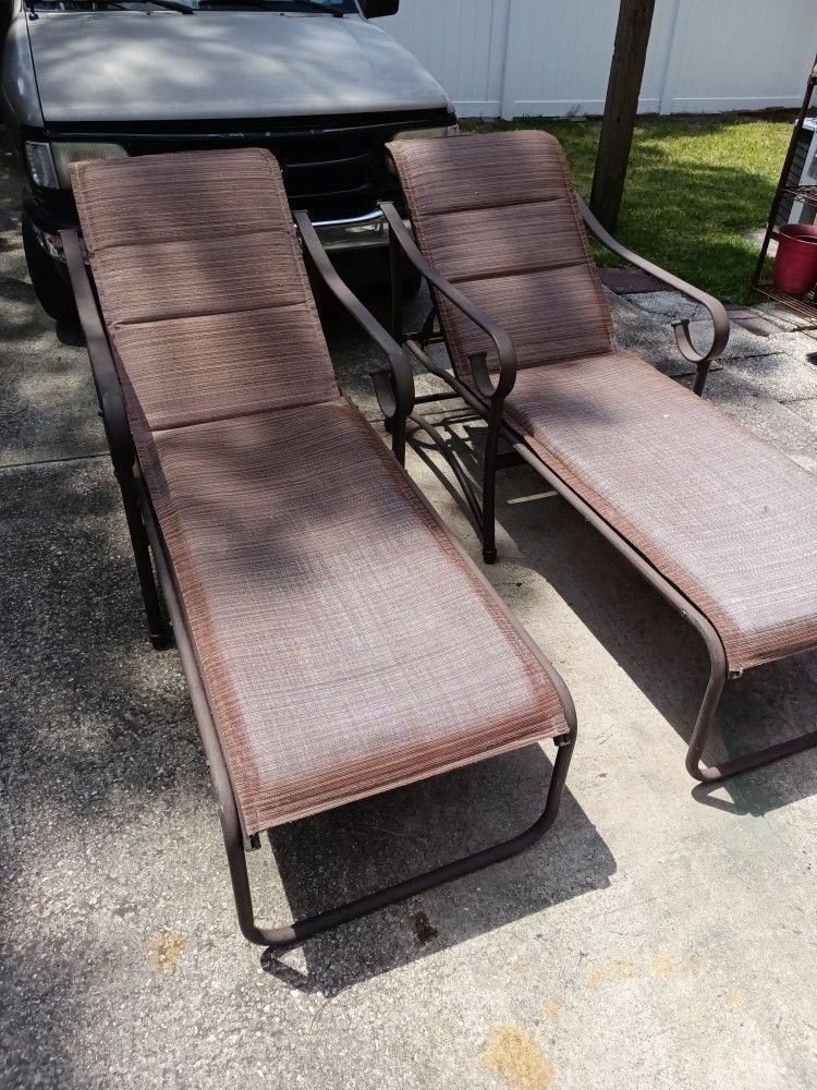 2 Lounge Chairs. For $15. For. The. Set Aluminum 