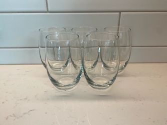 5 Stemless Wine Glasses