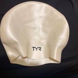 Black And White TYR Swimming Cap
