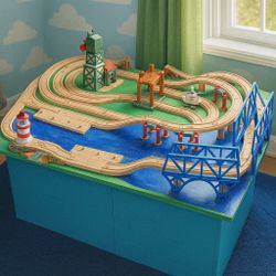 DISCOUNTED PRICE FOR TODAY wooden toy train set in Great Condition