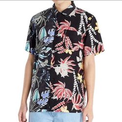 Vans Anaheim Print Mashup Button Up Shirt Men XL Hawaiian Summer Tee New 
