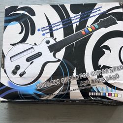 Gametime Buddies White Wireless Guitar For Guitar Hero And Rock Band