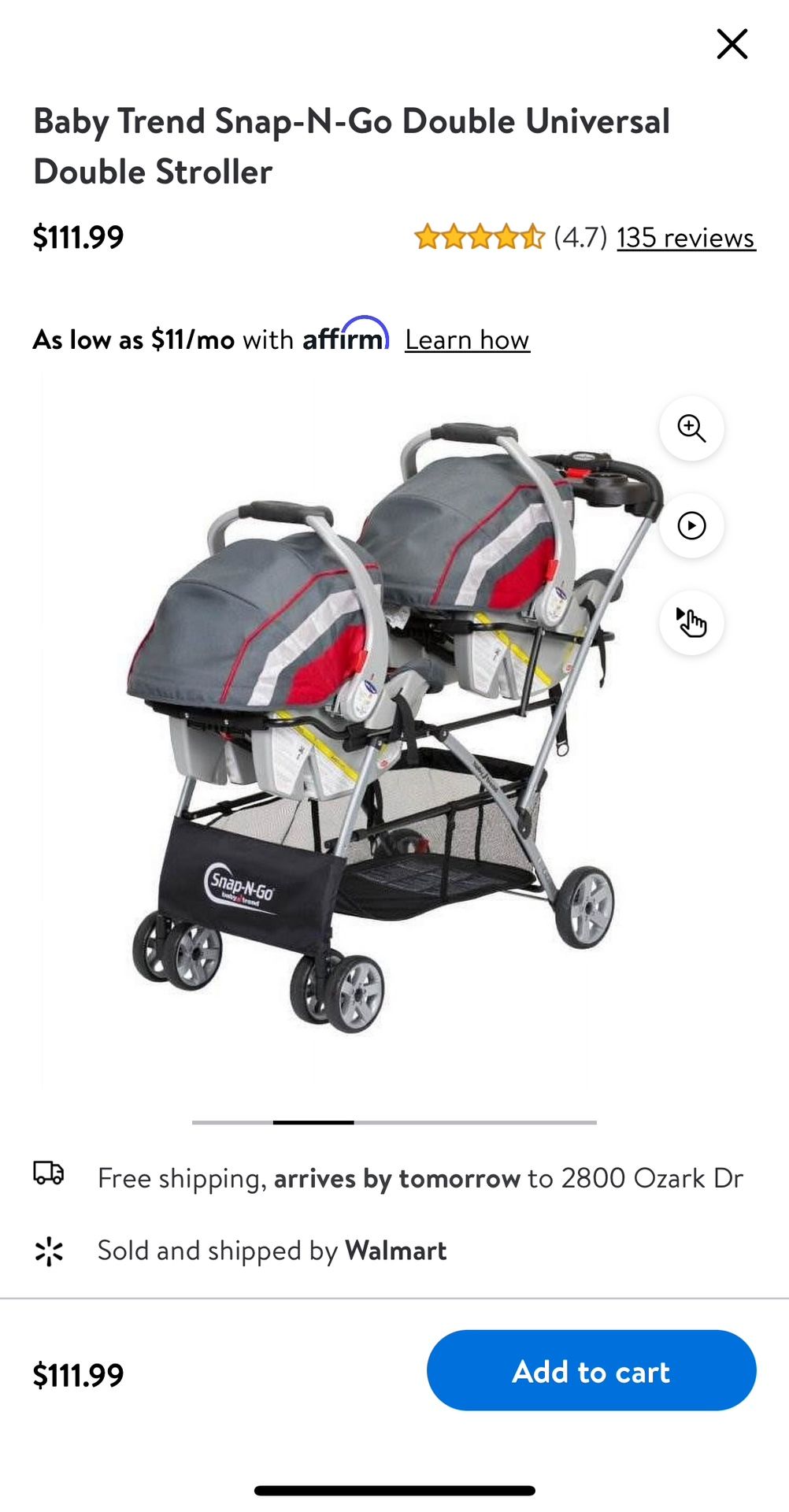 Baby Trend Double Stroller 