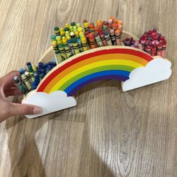 Rainbow Crayon Holder With Crayons