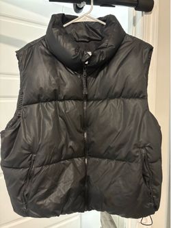 Black Puffer Vest with Zip Front