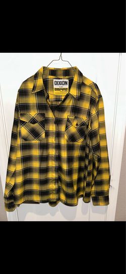 Womens Dixxon Flannel Shirt Yellow Black Plaid Empire D-Tech Workwear XXL