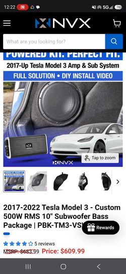 Tesla model 3 subwoofer kit NVX with LC2i