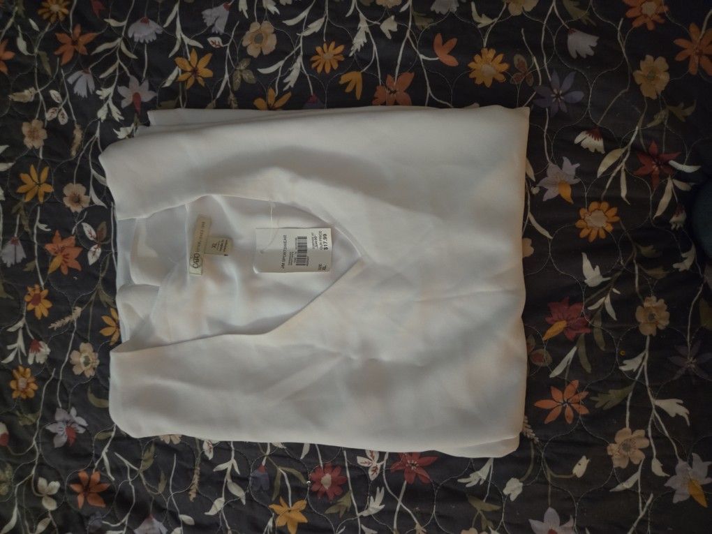 Dressy White Sheer Catos Dress Shirt