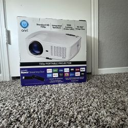 Restored Onn ONA19AV902 720p Portable Projector with Roku Streaming Stick White (Refurbished)