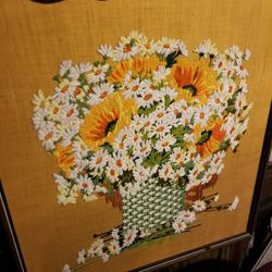 Old embroidered picture