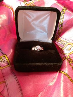 925 Knot Frame Round Cut CZ Ring