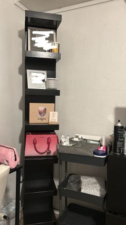 Tall Long Black Shelf