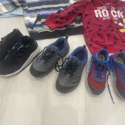 Boy Shoes & Sweaters Sizes 4-5