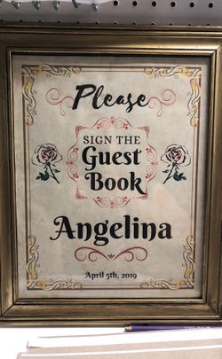 Beauty and The Beast guest book sign. Custom name