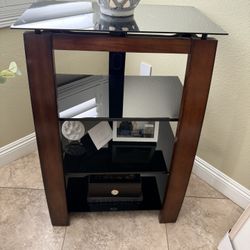 Entertainment Center 3 Glass Shelves 