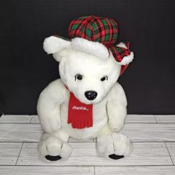 Coke Brand Coca Cola Polar Bear In Beanie & Scarf Plush Collectible Toy 2002