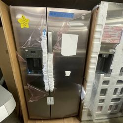 Box Side By Side Refrigerator GE Stainless Steel 