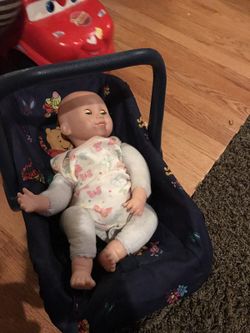 Baby doll with Car seat carrier only 20
