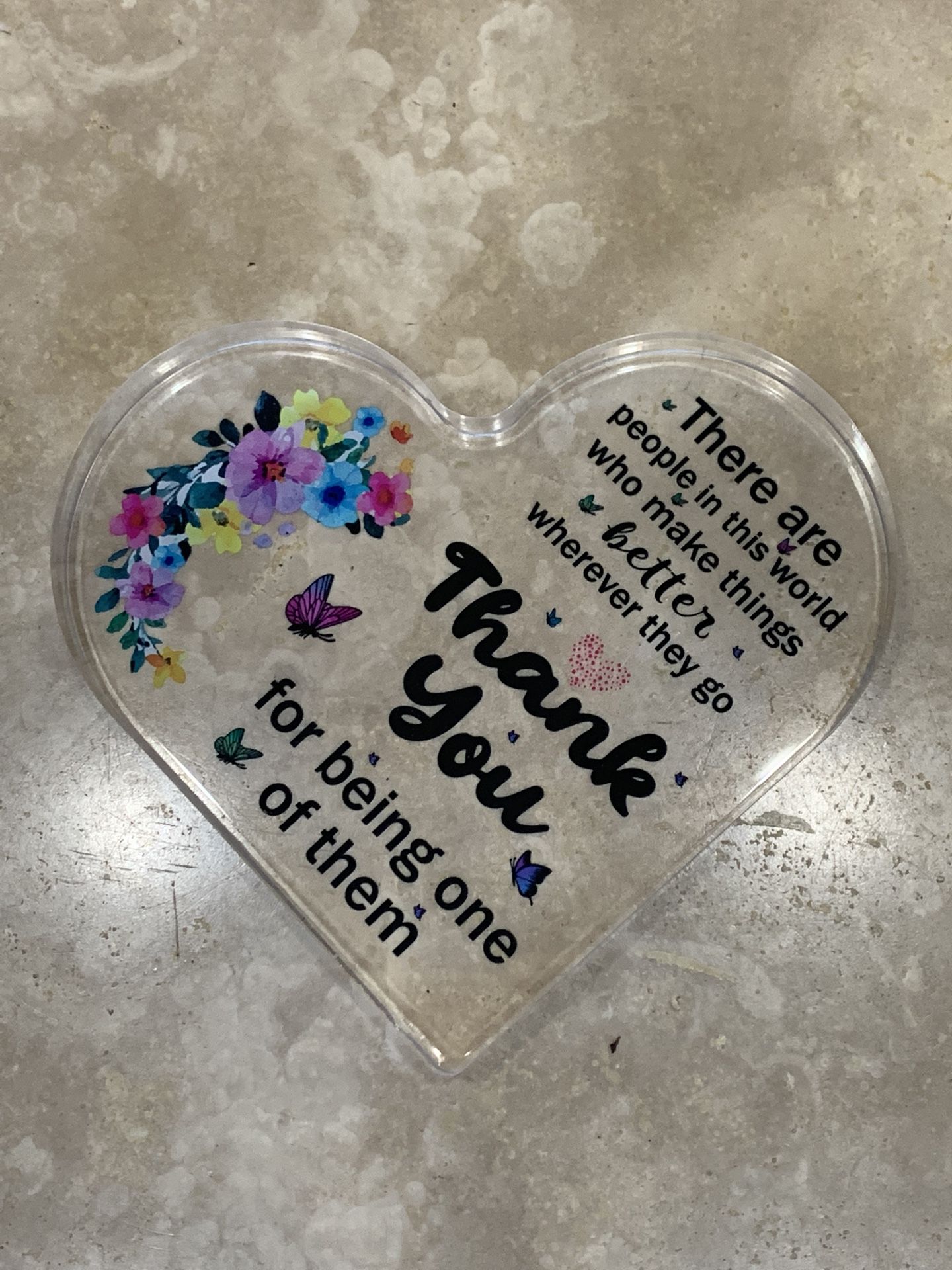 Heart Shaped "Thank you" Coaster - Gift - Paper Weight - Decoration 6x5 1/5 - NEW