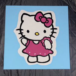 Hello Kitty Canvas Painting (Hand Painted)