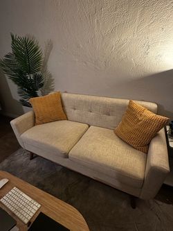 Cream White Sofa - Mid Century Modern