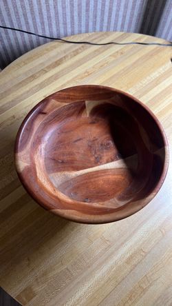 Wooden Fruit Bowl with Pedestal - 10 inches