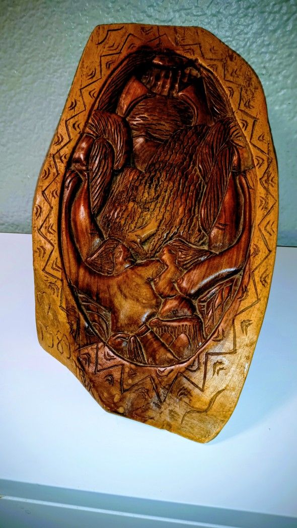 Hand Carved Palau Storyboard Signed