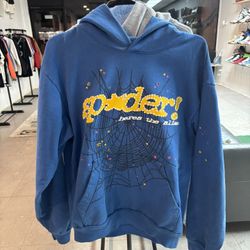 SPIDER TC HOODIE BLUE 100 PERCENT AUTHENTIC SIZE M