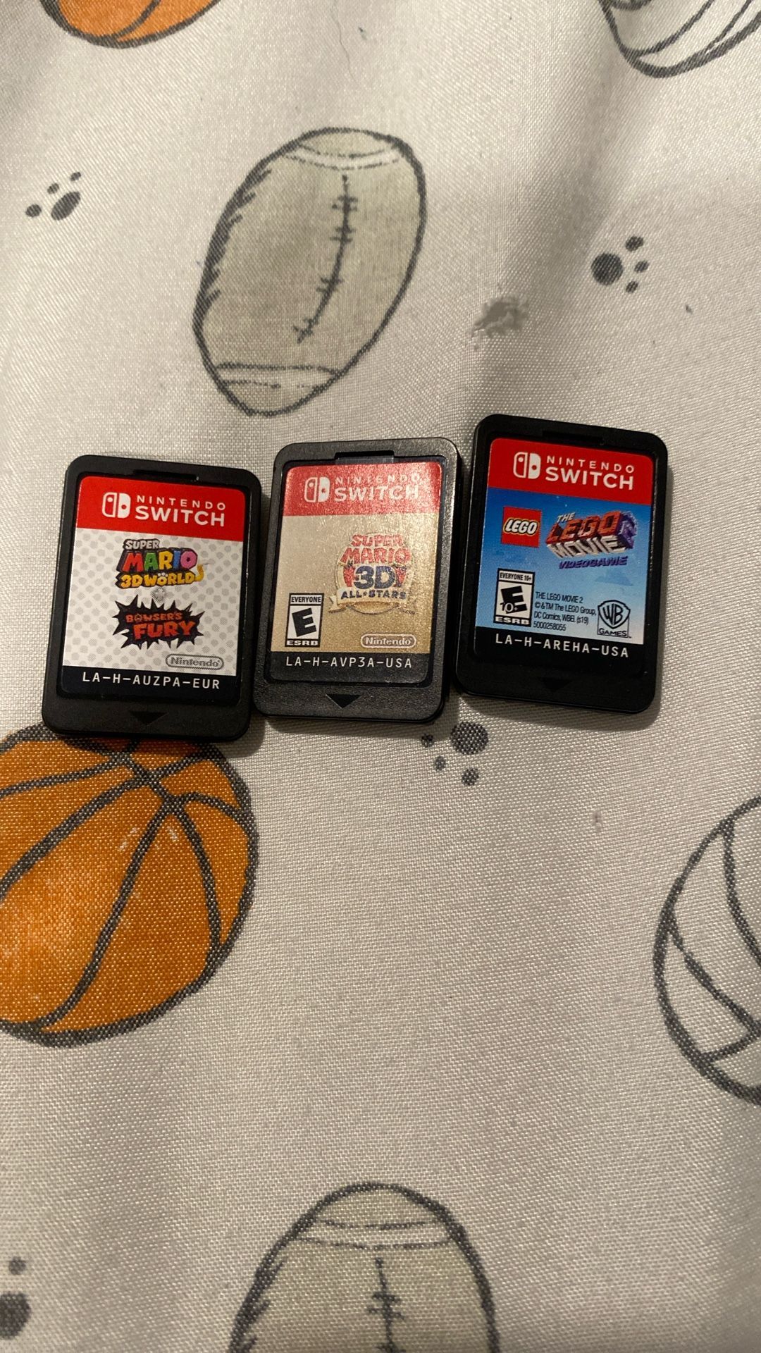Three Nintendo switch games