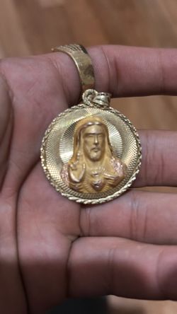14k pendent double side