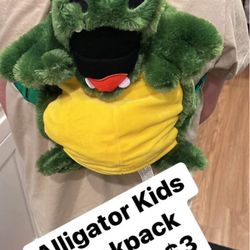LYNCO Critter Collection Plush Dragon Alligator Backpack Green NWT