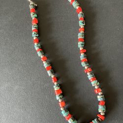 Turquoise & Coral Necklace 