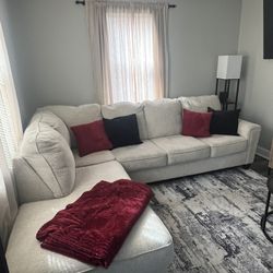 Beige 2 Piece Sectional Couch