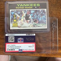 Thurman Munson PSA Miscut 1970 Topps All-Star Rookie Card
