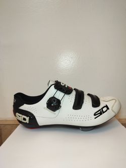 SIDI Carbon Road Cycling Shoes White/Black - EU 43 / US Men’s 9.5 - Great Shape