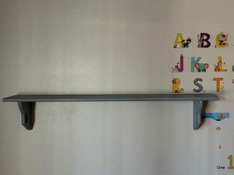 Gray Wall-Mounted Floating Shelf