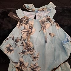 New Ladies Light Blue Long Dress Small 